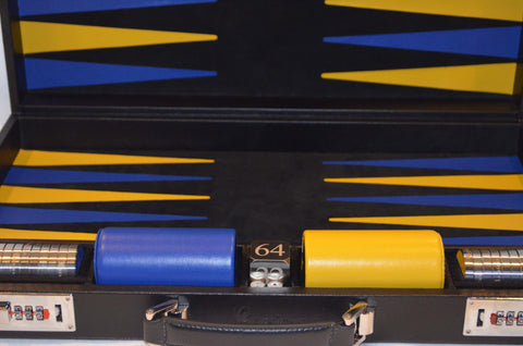 Black-Cobalt-Marigold Tournament Style Backgammon Set