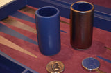 French Navy-Gunmetal-Maroon Tournament Style Backgammon Set